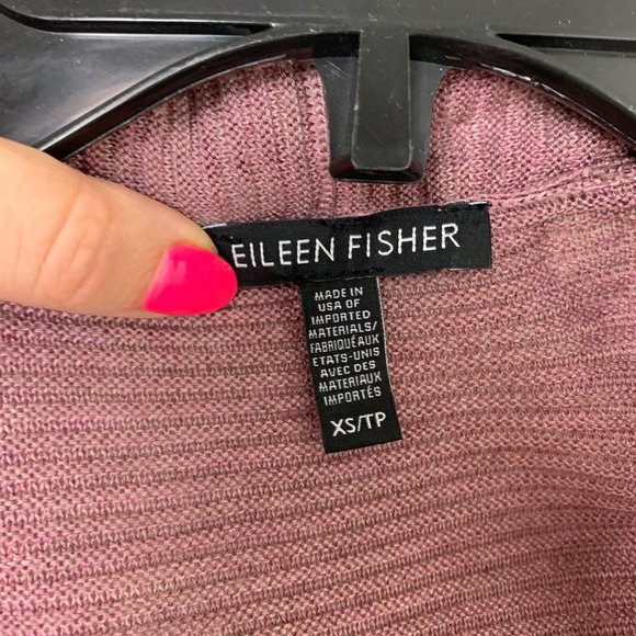 NWOT Eileen Fisher dusty pink knit silk blend open ribbed drape cardigan XS - Picture 3 of 5